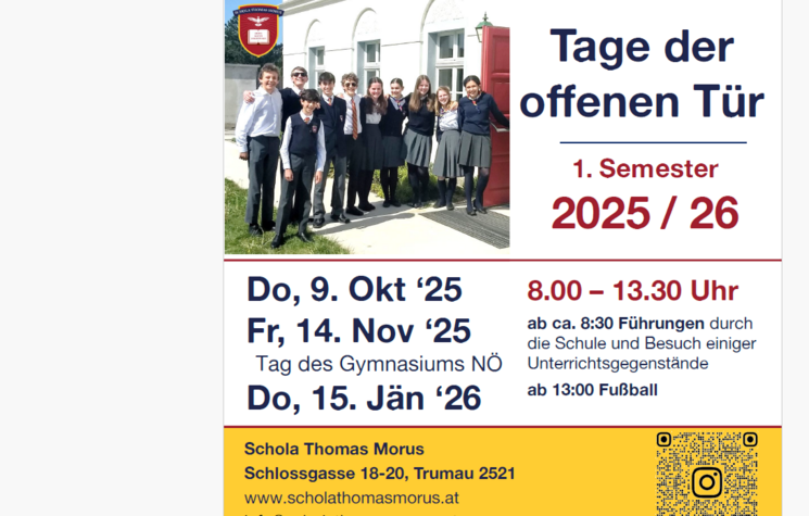Tage der offenen Tür im 1. Semester 2025 / 26